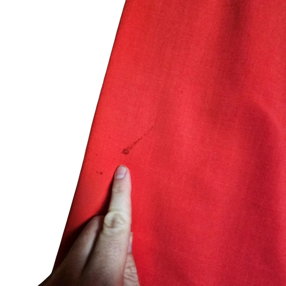Escada Wool Pencil Skirt Lined Red 34 US 2 Back Zip Red‎ Office Career Casual